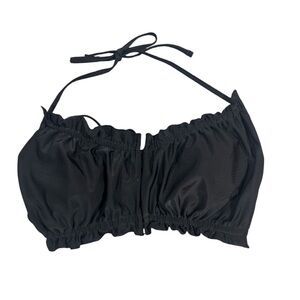 Flounced Black Bikini Top